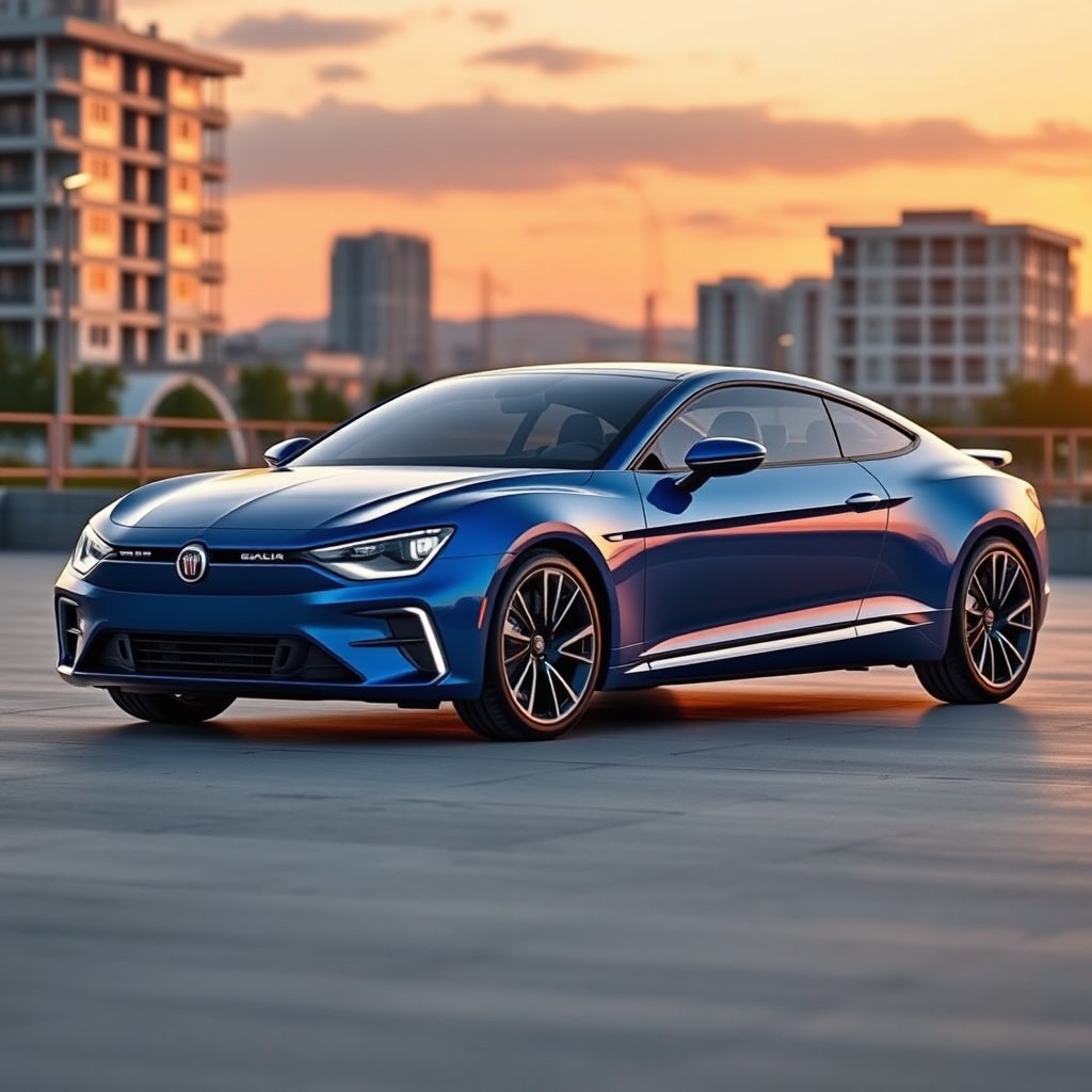 A modern reinterpretation of the classic Fiat 8V, featuring a sleek and aerodynamic body design, integrating contemporary lines with retro elements