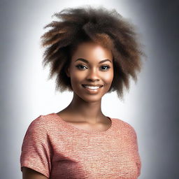 This is a high-quality digital portrait of a beautiful, young African American woman