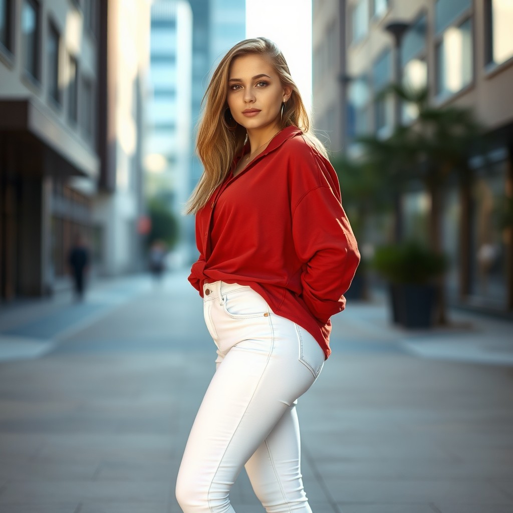 A cute and attractive girl with light brown hair, around 17 years old
