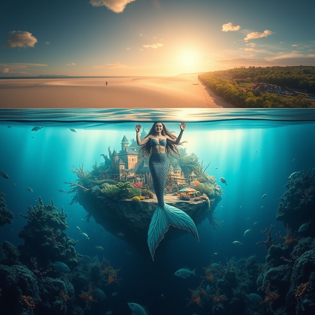A visually captivating image horizontally divided into two sections