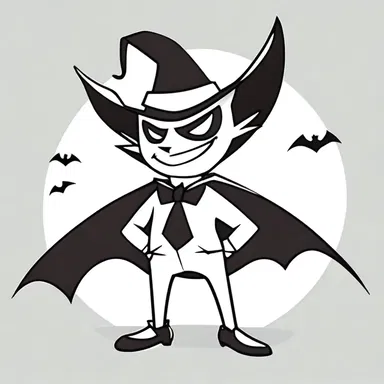 In the cartoon, the character with a bat-shaped hat was always portrayed as a batty villain.