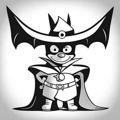 In the cartoon, the character with a bat-shaped hat was always portrayed as a batty villain.