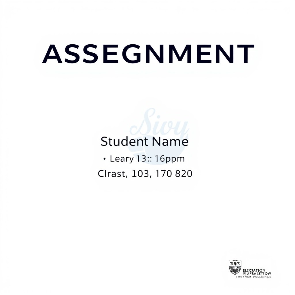 A professional and visually appealing cover page for an academic assignment