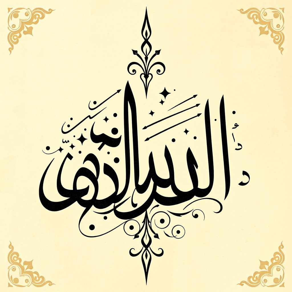 A stunning piece of Arabic calligraphy intricately designed to showcase the beauty of the Arabic script