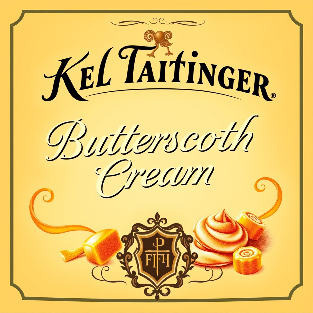 A visually appealing label for Kel Taitinger Butterscotch Cream