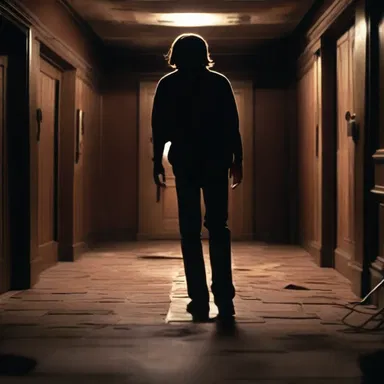 In the movie, the protagonist walks across the creaking matchboard floor as he enters the haunted house.