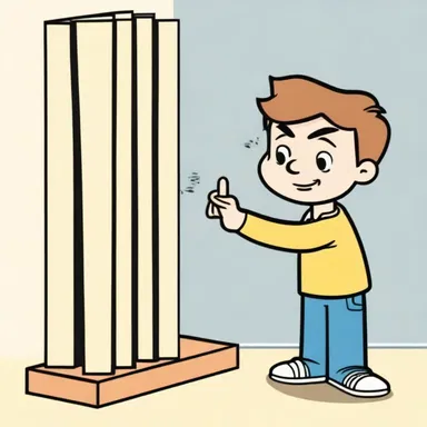 In the cartoon, the mischievous character sticks his finger in the groove of the matchboard and pretends to be stuck.