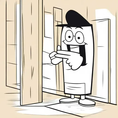 In the cartoon, the mischievous character sticks his finger in the groove of the matchboard and pretends to be stuck.