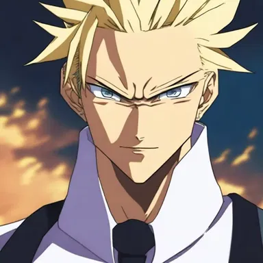 In the anime, the villain smirked arrogantly after defeating the protagonist.