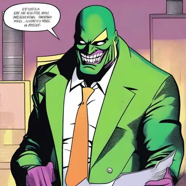 In the comics, the supervillain always smirks before revealing their evil plan.