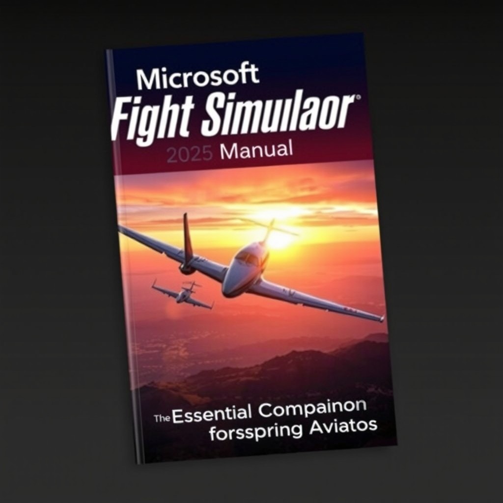 An eye-catching book cover for 'Microsoft Flight Simulator 2025 Manual by Ben Taylor'