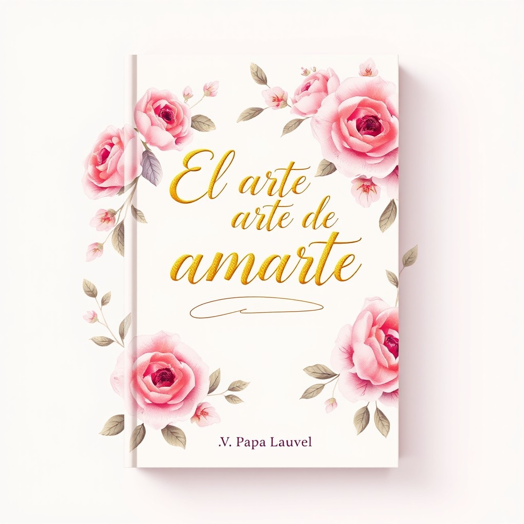 A beautiful book cover design for a novel titled 'El arte de amarte'