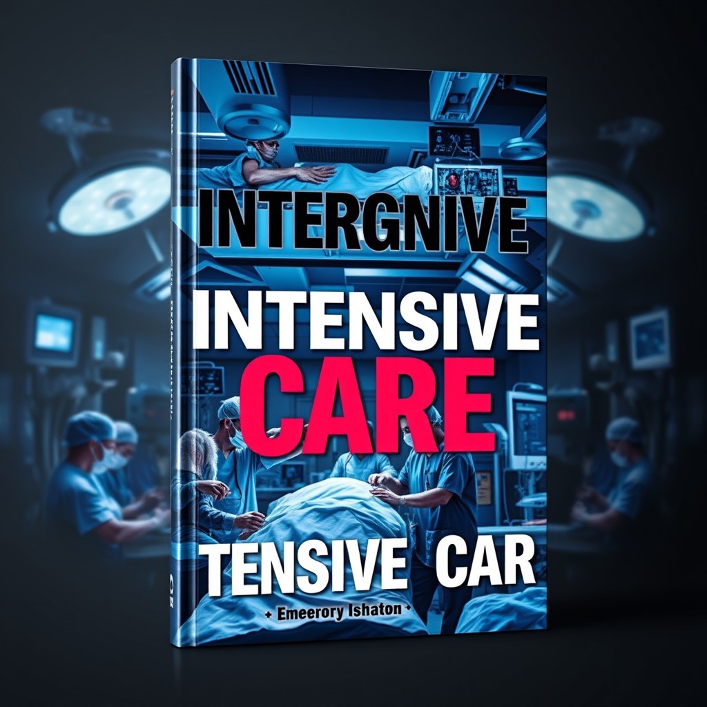 A captivating book cover design focused on intensive care, urgency, and emergency medicine