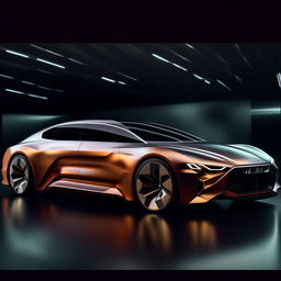 An audacious concept visualized in 8K resolution and 1080HP picture quality, envisioning a fusion of Audi and BMW into a single, unique car, illustrating a harmonious blend of luxury, innovation, and performance.