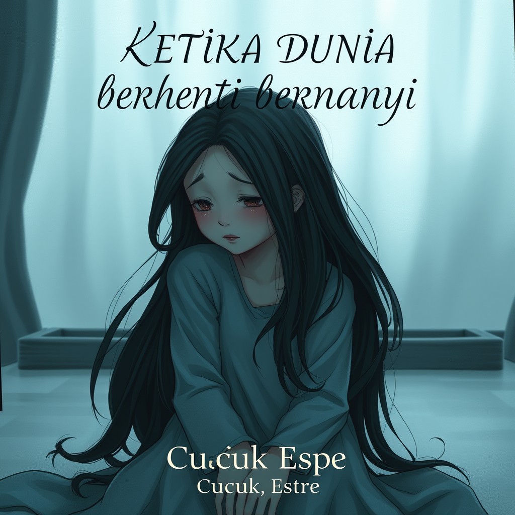 A book cover illustration for 'KETIKA DUNIA BERHENTI BERNYANYI' by Cucuk Espe