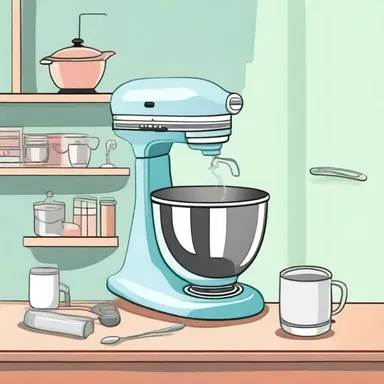 In the cartoon, the electric mixer came to life and started dancing with the other kitchen appliances.
