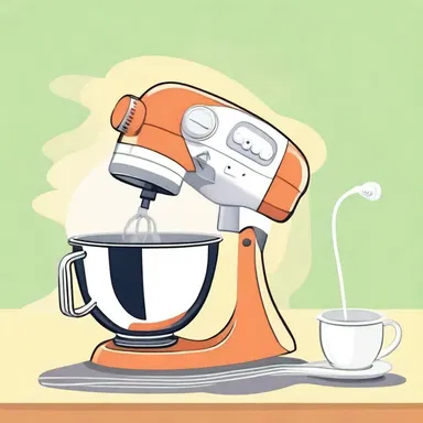 In the cartoon, the electric mixer came to life and started dancing with the other kitchen appliances.