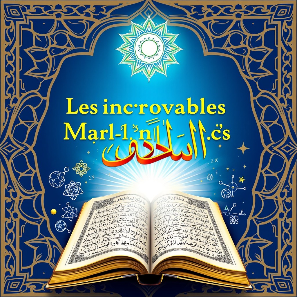 A captivating ebook cover titled 'Les Incroyables Miracles Mathématiques et Scientifiques du Saint Coran'