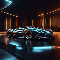 A mesmerizing 8K resolution and 1080HP picture quality depiction of a futuristic Bentley supercar. The design merges traditional signs of opulence with radical innovation, producing an image of unparalleled luxury and power.