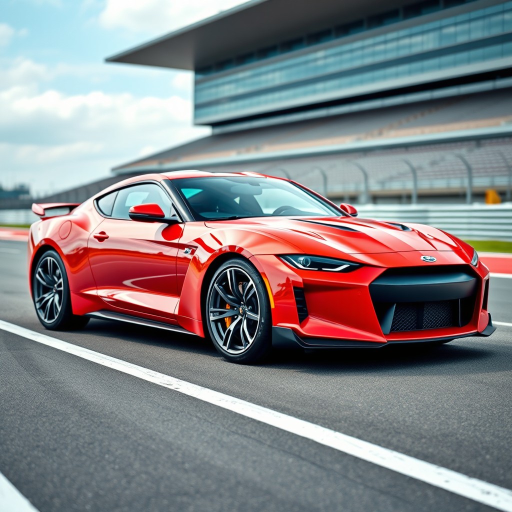 A high-performance sports car, showcasing a modern design with a low profile and aggressive stance