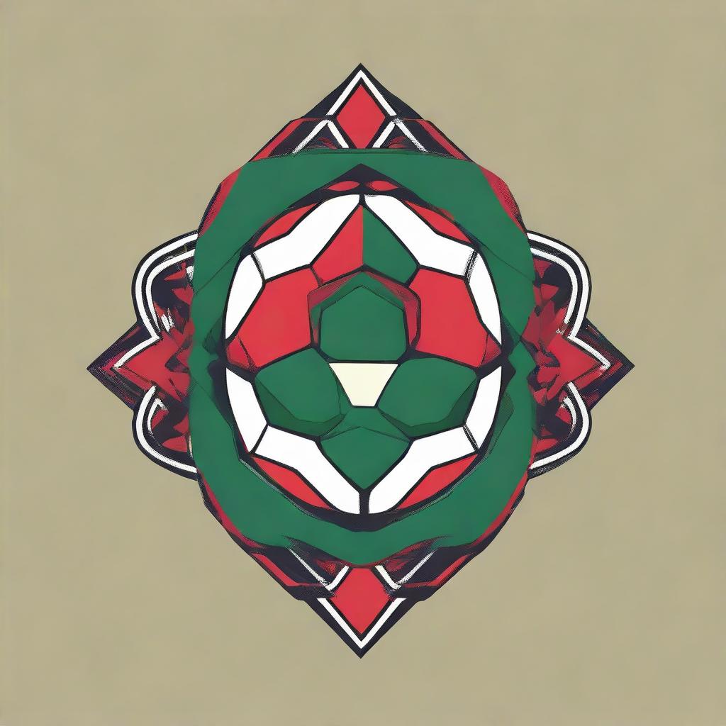 Generate a soccer logo with the name 'Moroccan Spirit', incorporating elements of Moroccan culture and the spirit of soccer.