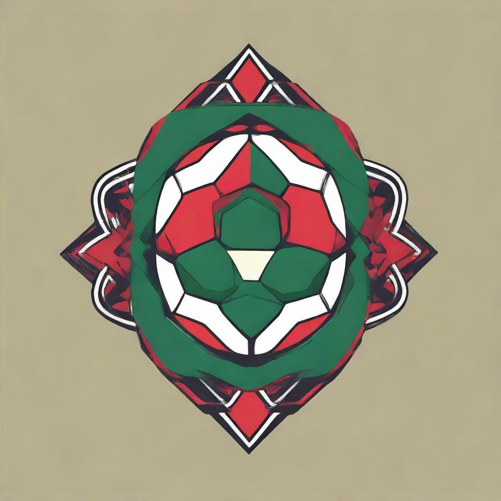 Generate a soccer logo with the name 'Moroccan Spirit', incorporating elements of Moroccan culture and the spirit of soccer.