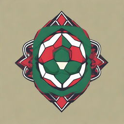 Generate a soccer logo with the name 'Moroccan Spirit', incorporating elements of Moroccan culture and the spirit of soccer.
