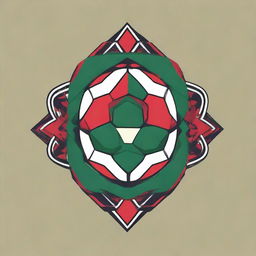 Generate a soccer logo with the name 'Moroccan Spirit', incorporating elements of Moroccan culture and the spirit of soccer.