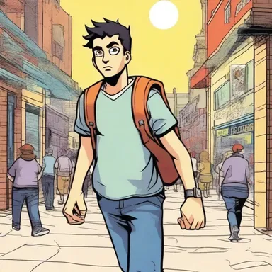 The main character in the comic book is an extravert who loves interacting with others and exploring new places.