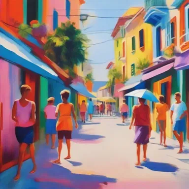 The extravert artist painted vibrant and lively scenes, capturing the spirit and energy of the outside world.