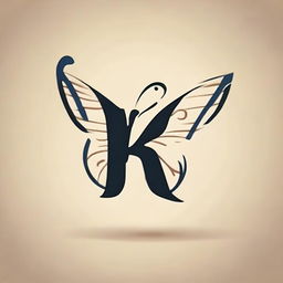 Design a logo with a linear, vector-style butterfly perched on a letter P in calligraphy font.