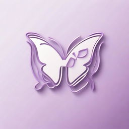 Create a logo featuring a lilac linear butterfly, positioned sideways, elegantly resting on a letter 'P' designed in calligraphy font.