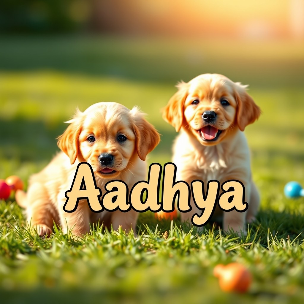A delightful and cute profile picture design featuring the name 'Aadhya' written in a charming and playful font, prominently displayed in the foreground