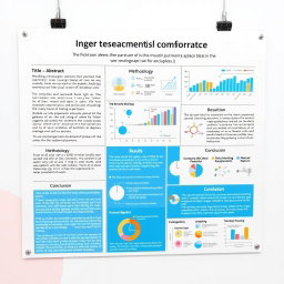 An academic poster displaying cutting-edge research findings in a visually engaging manner