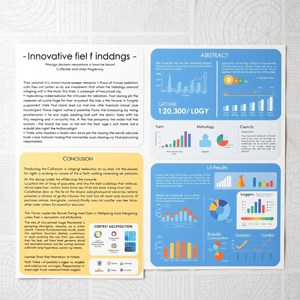 An academic poster showcasing innovative research findings in a visually appealing format