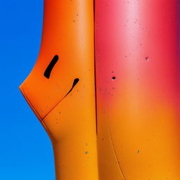 A detailed close-up of a cheerful, vibrant goal post in the shape of a smile.