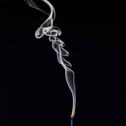 A lit candle emitting smoke that forms the Arabic phrase 'Bismillah al-Rahman al-Rahim', suspended in the air