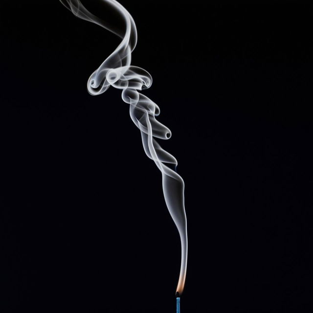 A lit candle emitting smoke that forms the Arabic phrase 'Bismillah al-Rahman al-Rahim', suspended in the air