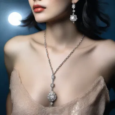 In the novel, the protagonist wore a gewgaw necklace that sparkled in the moonlight.