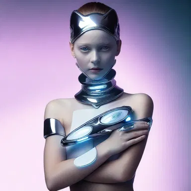 The alien princess adorned herself with a futuristic gewgaw bracelet that emitted a soft glow.
