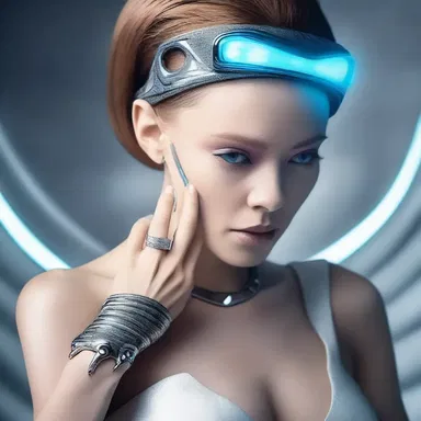 The alien princess adorned herself with a futuristic gewgaw bracelet that emitted a soft glow.