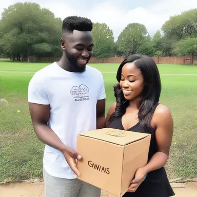 He surprised his girlfriend with a box of gewgaws, symbolizing their love and commitment to each other.