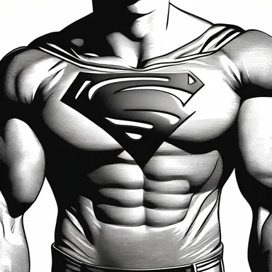 The superhero's emblem on his chest was a shield-shaped symbol representing protection.