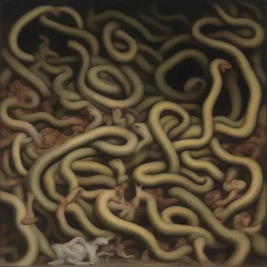 The painting portrayed a chaotic scene of patients within a snake pit, symbolizing the artist's critique on societal treatment of the mentally ill.