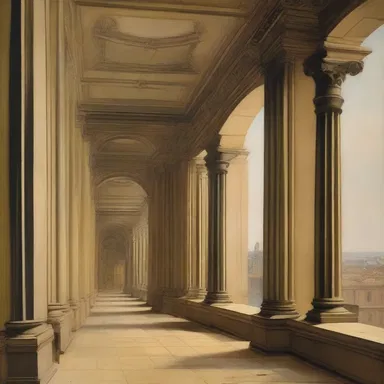 In the painting, the artist depicted a sill as a central element of the architectural composition.