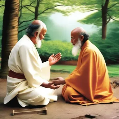 The devoted disciple tries to take after the peaceful and forgiving nature of their spiritual leader.