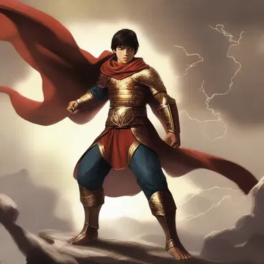 The young hero possesses powers that take after the gods, making him almost invincible in battle.