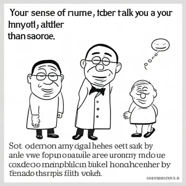 Your sense of humor definitely takes after your father. You tell the same kind of jokes.