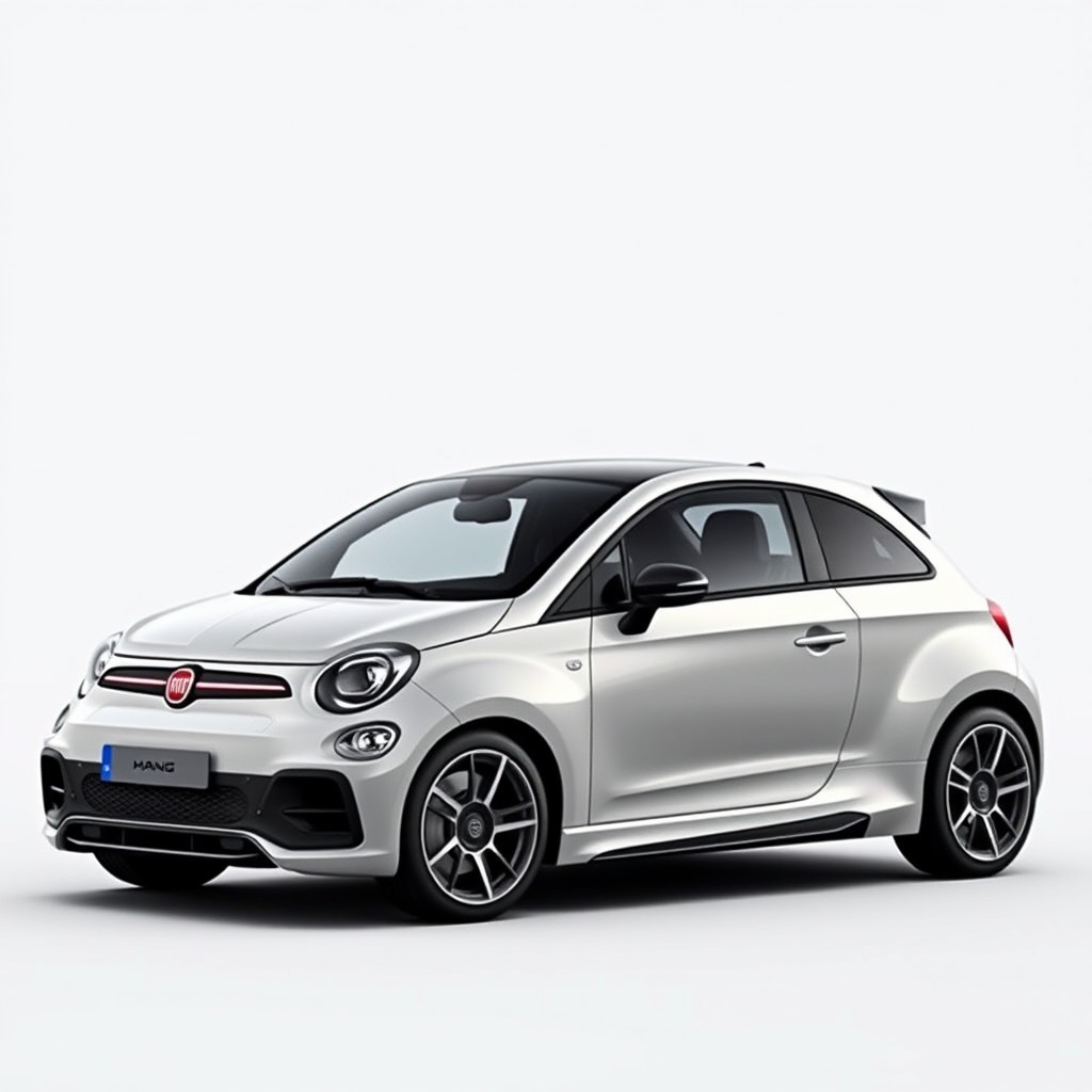 A stunning fusion vehicle that combines elements of a Fiat Uno and a luxurious AMG coupe, creating the ultimate luxury coupe