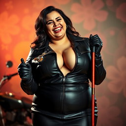 An alluring image of a larger female with an hourglass figure, exuding confidence and charm